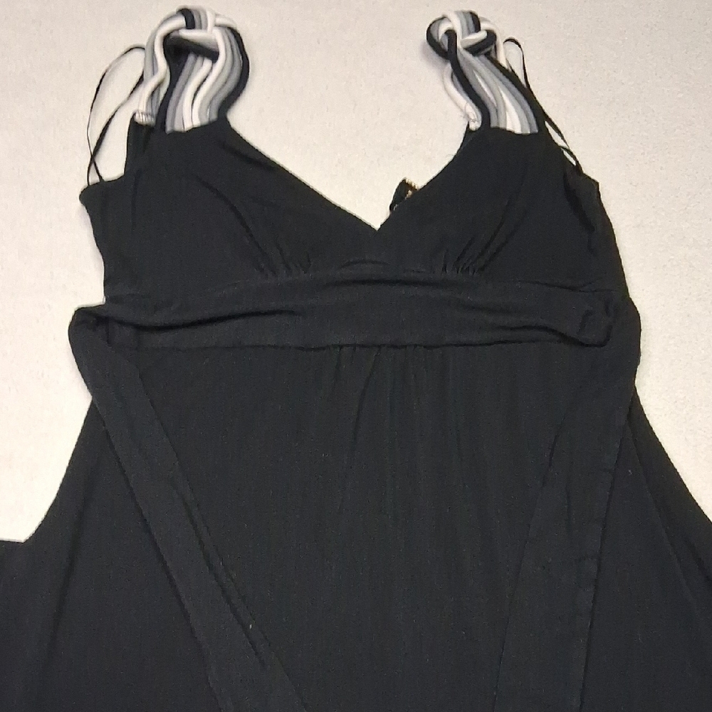Guess Black Dress with Striped Accents And Pockets - Picture 2 of 4